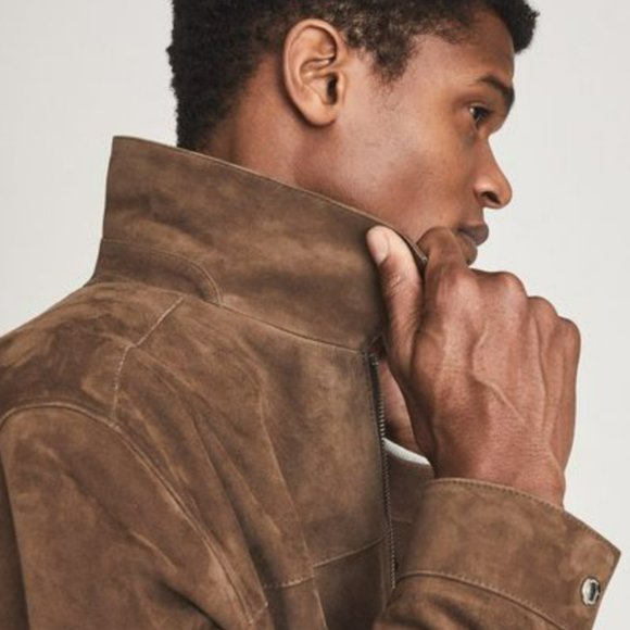 Reiss Suede Leather Zip Jacket - Picture 4 of 7